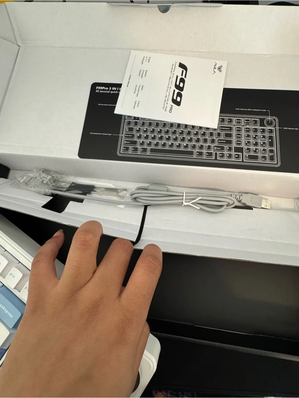 AULA F99 Pro Mechanical RGB Hot Swappable Keyboard with Knob.